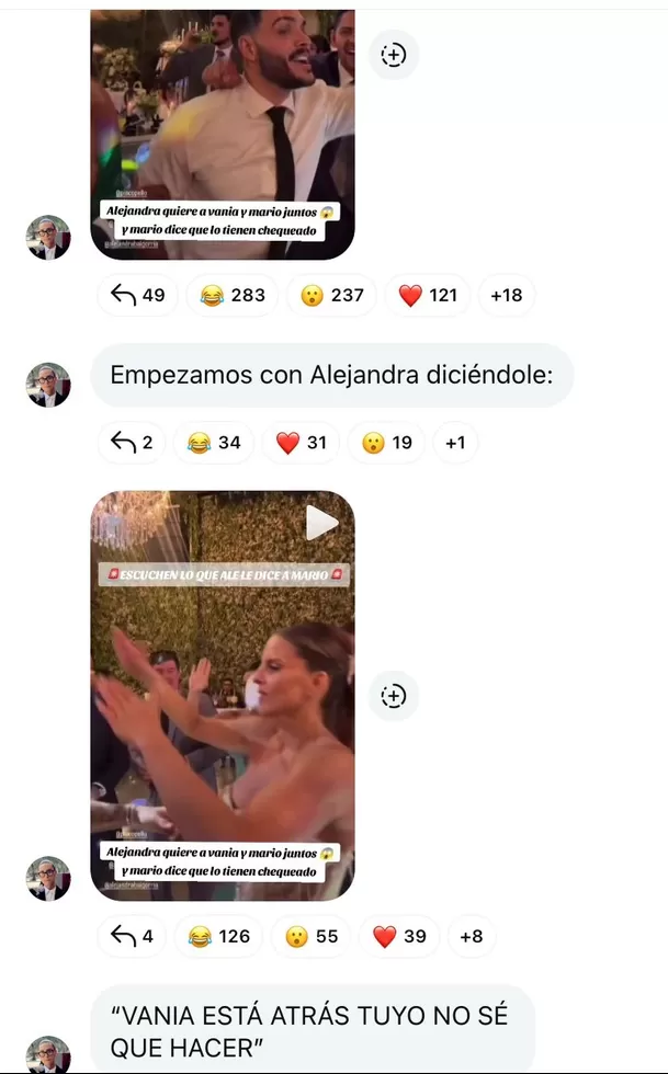 Ric La Torre difundió conversación entre Alejandra Baigorria y Mario Irivarren sobre Onelia Molina. Fuente: Instagram Ric La Torre difundió conversación entre Alejandra Baigorria y Mario Irivarren sobre Onelia Molina. Fuente: Instagram