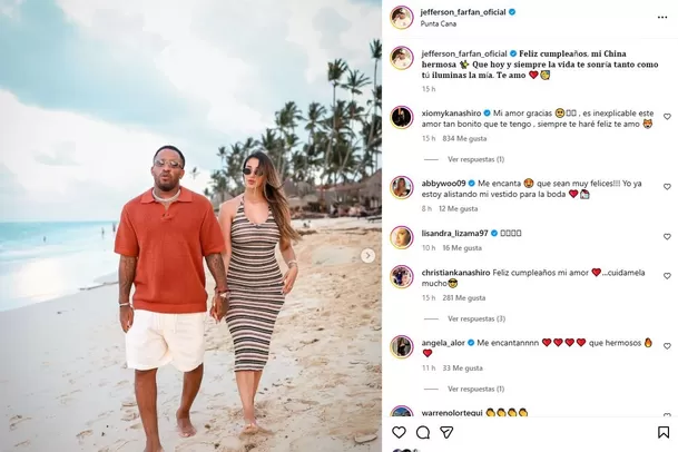 El romántico mensaje de Jefferson Farfán a Xiomy Kanashiro por su cumpleaños / Instagram