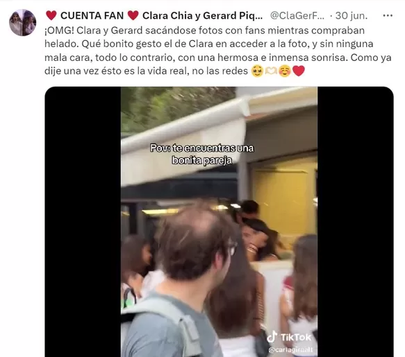 ¿Ya los quieren? Gerard Piqué y Clara Chía sorprendieron con su reacción con un grupo de personas 