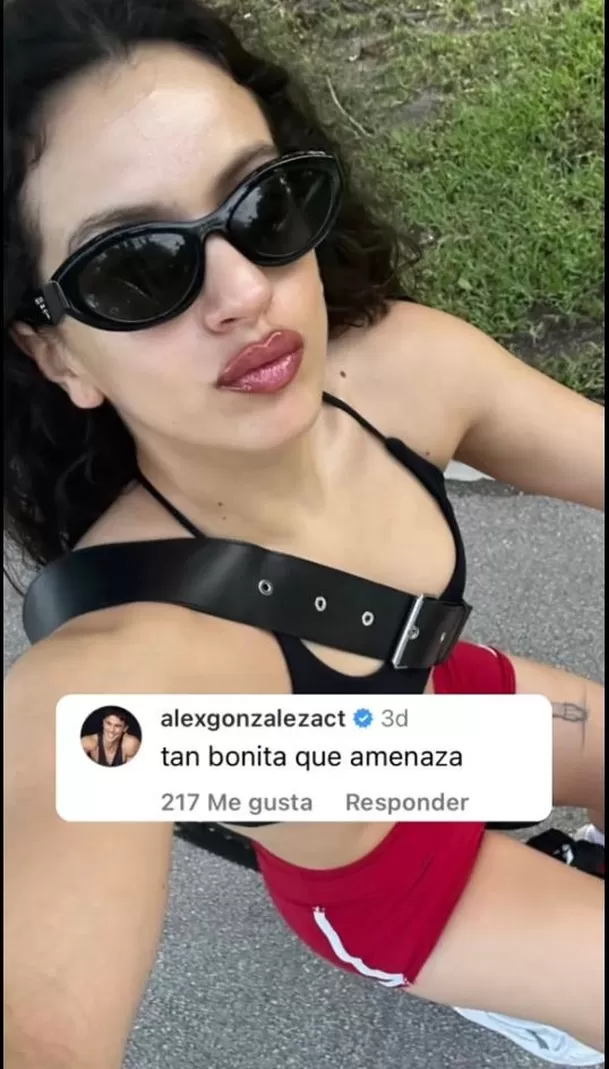 Este es el comentario que el actor Álex González escribió en una publicación de Rosalía que encendió las alarmas / Foto: Instagram 