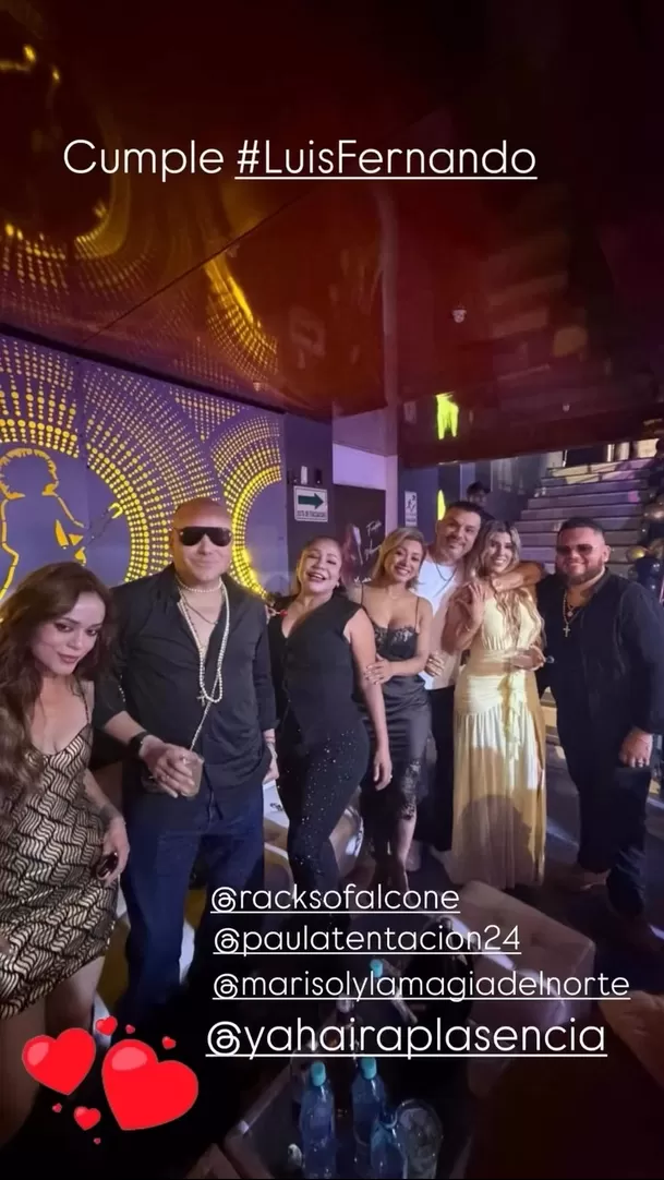 Los invitados a la fiesta por el cumpleaños de Luis Fernando Rodríguez, pareja de Yahaira Plasencia / IG: @paulatentacion