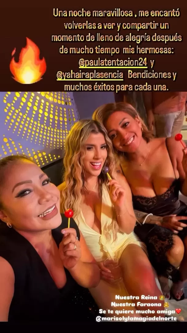 Marisol, Yahaira Plasencia y Paula Arias en el cumpleaños de Luis Fernando Rodríguez / IG: @paulatentacion