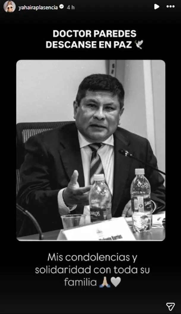 Yahaira Plasencia lamenta fallecimiento de su abogado Iván Paredes / Instagram Yahaira Plasencia