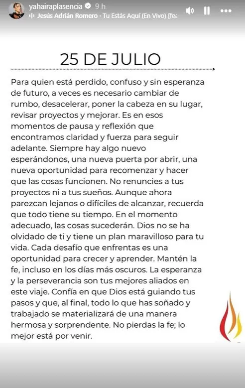 Yahaira Plasencia dejó mensaje de reflexión / Instagram