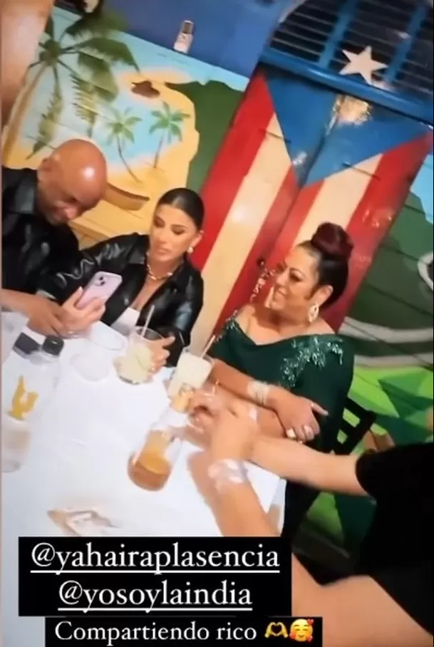 Yahaira Plasencia sostuvo una cena con la cantante conocida como la India/Foto: Instagram Yahaira Plasencia sostuvo una cena con la cantante conocida como la India/Foto: Instagram