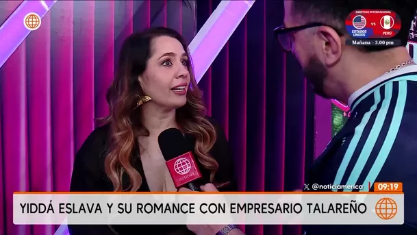Yiddá Eslava feliz con el empresario Giancarlo Merido / América Espctáculos 