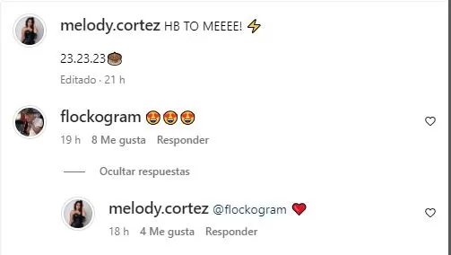 Mensaje publicado por Melody Cortéz/Foto: Instagram