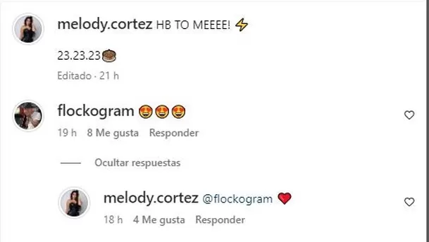 Mensaje publicado por Melody Cortéz/Foto: Instagram