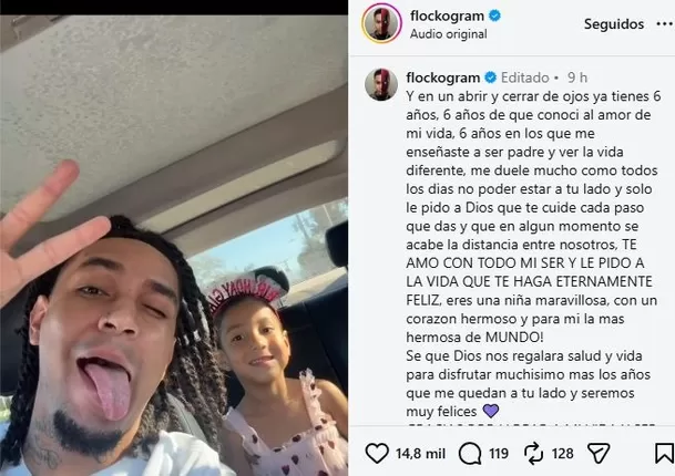 Youna dedica emotivo mensaje a su hija, fruto del romance que mantuvo con Samahara Lobatón / IG: @flockogram