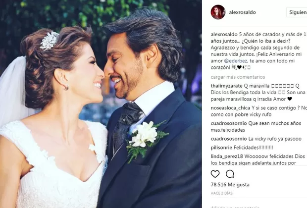 Eugenio Derbez y Alessandra Rosaldo festejaron así su quinto aniversario