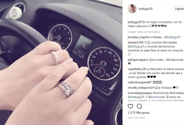 Katty García muestra anillo de compromiso