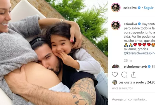 Ezio Oliva anuncia que se convertirá en padre por segunda vez