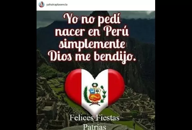 Yahaira Plasencia saluda por Fiestas Patrias