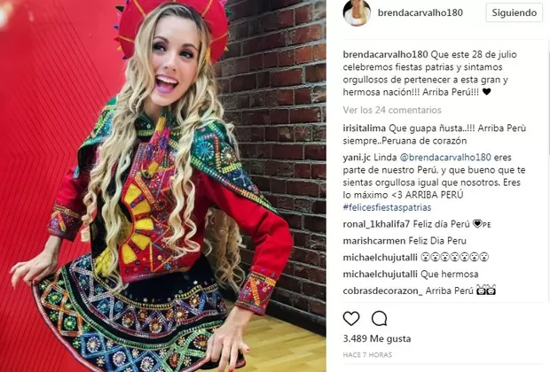 Brenda Carlvalho saluda por Fiestas Patrias