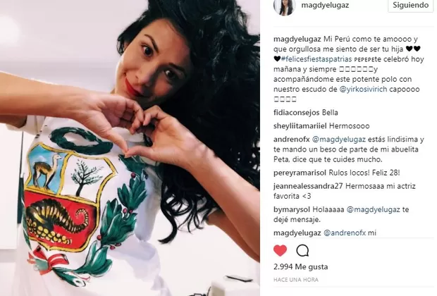 Magdyel Ugaz envía este saludo por Fiestas Patrias