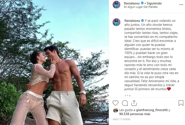 Flavia Laos y Patricio Parodi se dedicaron románticos mensajes por su primer aniversario