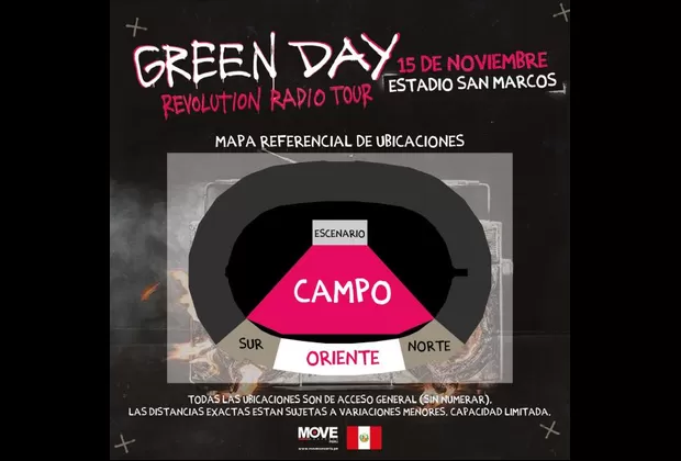 Green Day se presentará en el Estadio San Marcos