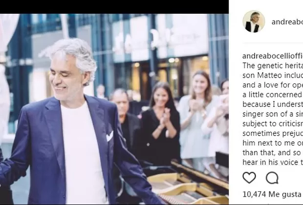 Hijo de Andrea Bocelli asombra en redes por su parecido al cantante