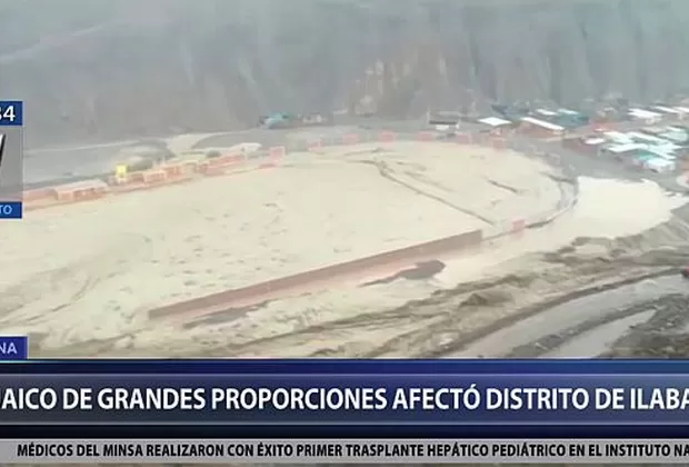 Huaicos en Tacna: deslizamiento inunda estadio y viviendas en Ilabaya