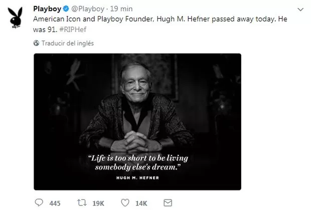 Hugh Hefner: fundador de la revista 'Playboy' murió a los 91 años