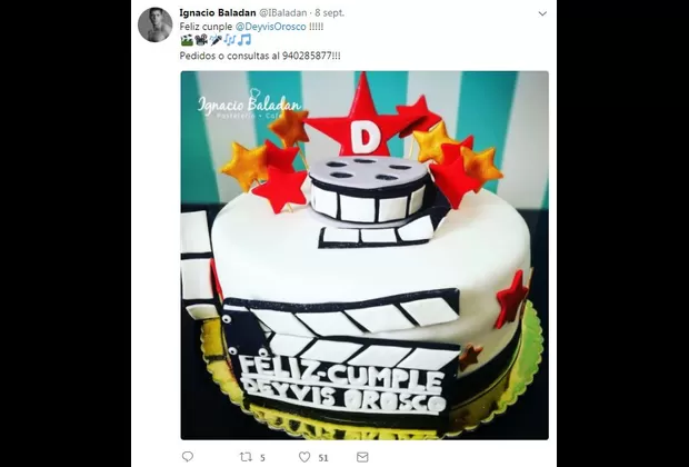 Ignacio Baladán sorprendió a Deyvis Orosco con dulce detalle por su cumpleaños