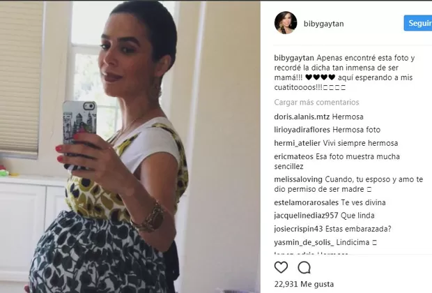 Instagram: Bibi Gaytán enamora a fans con foto de su embarazo