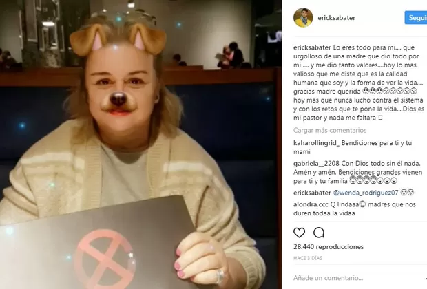 Instagram: Erick Sabater le dedicó emotivas palabras a su madre