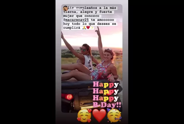 Instagram: Macarena Vélez celebró así su cumpleaños número 26