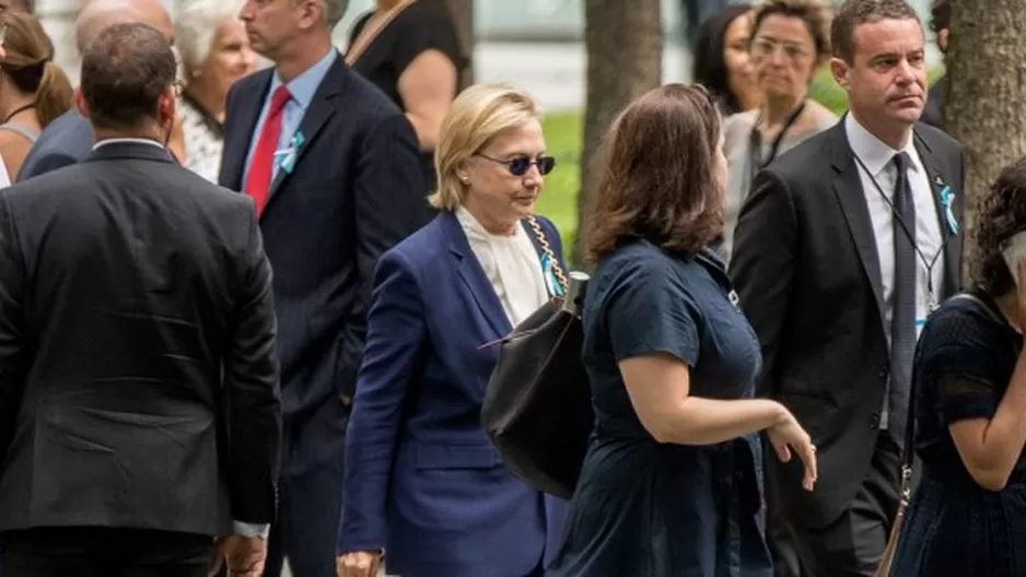 Hilary Clinton durante la ceremonia den 11-S. Foto: Static Cronica