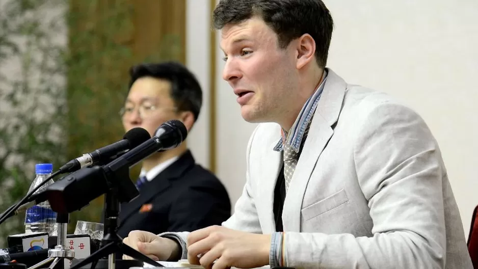 Otto Warmbier, joven de EE.UU. que estuvo preso en Corea del Norte. Foto: AFP / KCNA VIA KNS