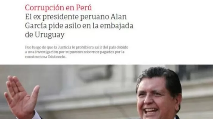 Alan García solicitó asilo en la embajada de Uruguay en Lima tras su prohibición de salir del país por 18 meses. (Foto: Captura) Alan García solicitó asilo en la embajada de Uruguay en Lima tras su prohibición de salir del país por 18 meses. (Foto: Captura)