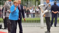 Angela Merkel sufrió temblores por tercera vez en menos de un mes. Foto: AFP