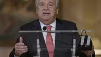 El reciente nombrado Secretario General de la ONU Antonio Guterres habla en una conferencia de prensa en Lisboa. (Vía: AFP)