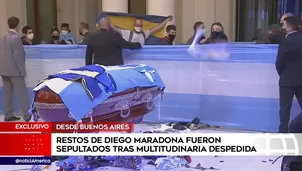 Diego Maradona fue sepultado en el cementerio de Bella Vista, en Buenos Aires. América Noticias