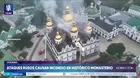 Ataques causan incendio en monasterio de Ucrania