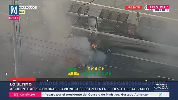 Avioneta se estrella en el oeste de Sao Paulo en Brasil. Foto: Canal N Avioneta se estrella en el oeste de Sao Paulo en Brasil. Foto: Canal N
