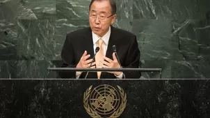  Ban Ki-moon da conferencia en la ONU. (Vía: AFP)