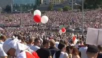 Protesta en Bielorrusia. Foto: AFP