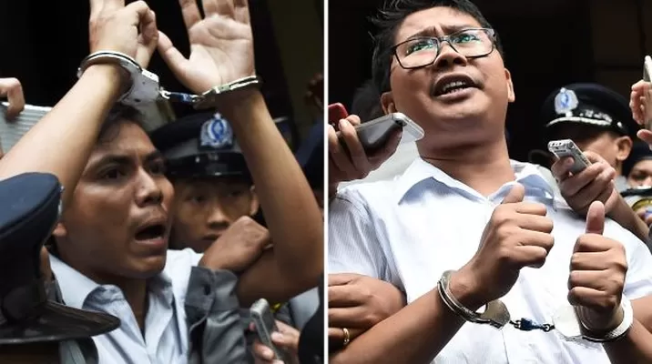 Los jóvenes reporteros birmanos Wa Lone y Kyaw Soe Oo fueron detenidos el pasado 12 de diciembre. (Foto: AFP) Los jóvenes reporteros birmanos Wa Lone y Kyaw Soe Oo fueron detenidos el pasado 12 de diciembre. (Foto: AFP)