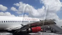 El avi&oacute;n sufri&oacute; un accidente al despegar y tuvo que aterrizar en aeropuerto de Bolivia. (Foto: Captura/Video: Canal N)