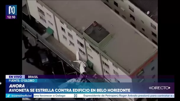 Avioneta se estrella contra edificio en Brasil y deja dos muertos / Captura