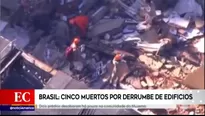 Cinco personas murieron al derrumbarse este viernes 2 edificios en Brasil. Foto: América Noticias