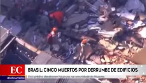 Cinco personas murieron al derrumbarse este viernes 2 edificios en Brasil. Foto: América Noticias