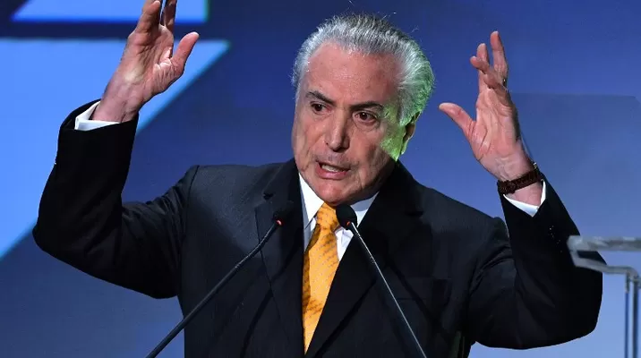 Michel Temer, presidente de Brasil acusado de corrupción. Foto: AFP