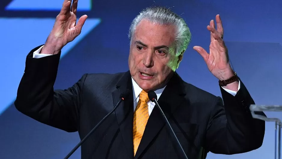 Michel Temer, presidente de Brasil acusado de corrupción. Foto: AFP