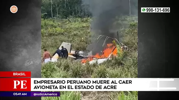 Peruano murió en Brasil tras caída de avioneta. Foto: América Noticias