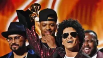 Bruno Mars arrasó en los Grammy. Video y foto: AFP