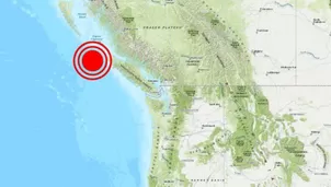 Canadá: Tres terremotos en menos de 24 horas sacuden la costa occidental del país. Foto: USGS