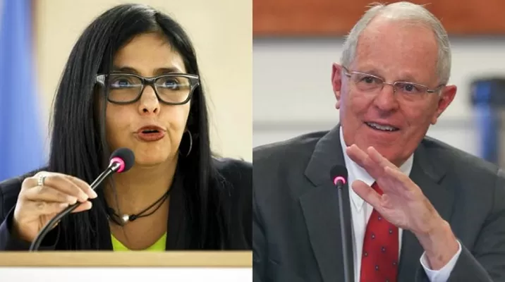 Delcy Rodríguez y Pedro Pablo Kuczynski. Foto: Perú.com Delcy Rodríguez y Pedro Pablo Kuczynski. Foto: Perú.com