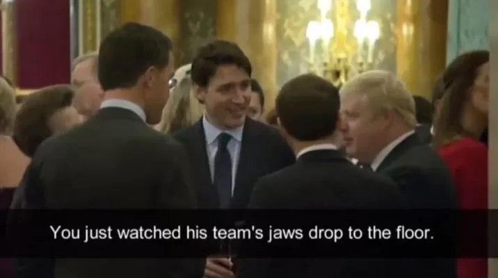 Mandatarios fueron captados riéndose de Donald Trump en cumbre de la OTAN. Foto: captura Mandatarios fueron captados riéndose de Donald Trump en cumbre de la OTAN. Foto: captura